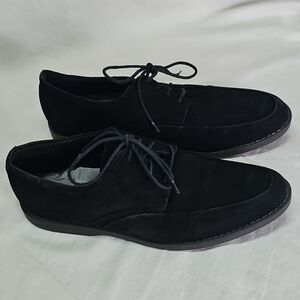 Calvin Klein Black Suede Derby Lace-Up Shoes
